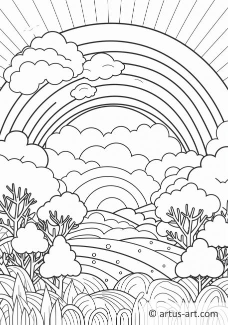 Page de coloriage Arc-en-ciel après la pluie